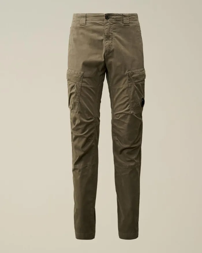 CP Company Trousers Stretch Sateen Ergonomic Lens Cargo Pants Grape Leaf Green 8211 Man CP Company Trousers Stretch Sateen Ergonomic Lens Cargo Pants Grape Leaf Green 8211 Man