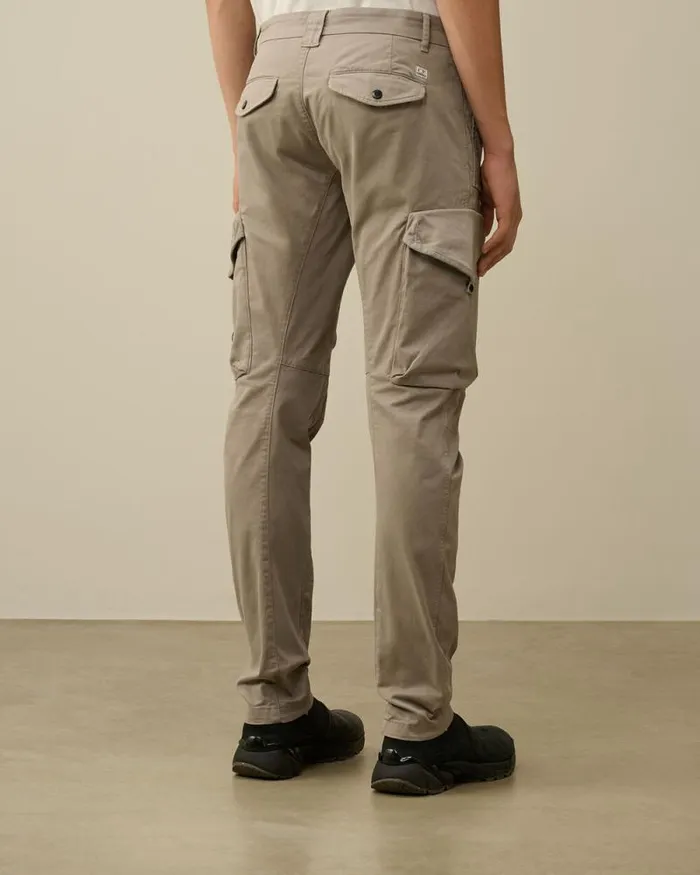 CP Company Trousers Stretch Sateen Ergonomic Lens Cargo Pants Vintage Khaki Beige 8211 Man