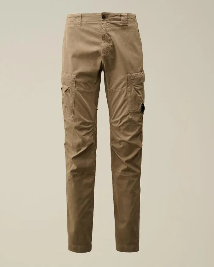 CP Company Trousers Stretch Sateen Ergonomic Lens Cargo Pants Walnut Beige 8211 Man CP Company Trousers Stretch Sateen Ergonomic Lens Cargo Pants Walnut Beige 8211 Man