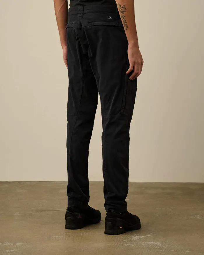 CP Company Trousers Stretch Sateen Ergonomic Pants Total Eclipse Blue 8211 Man