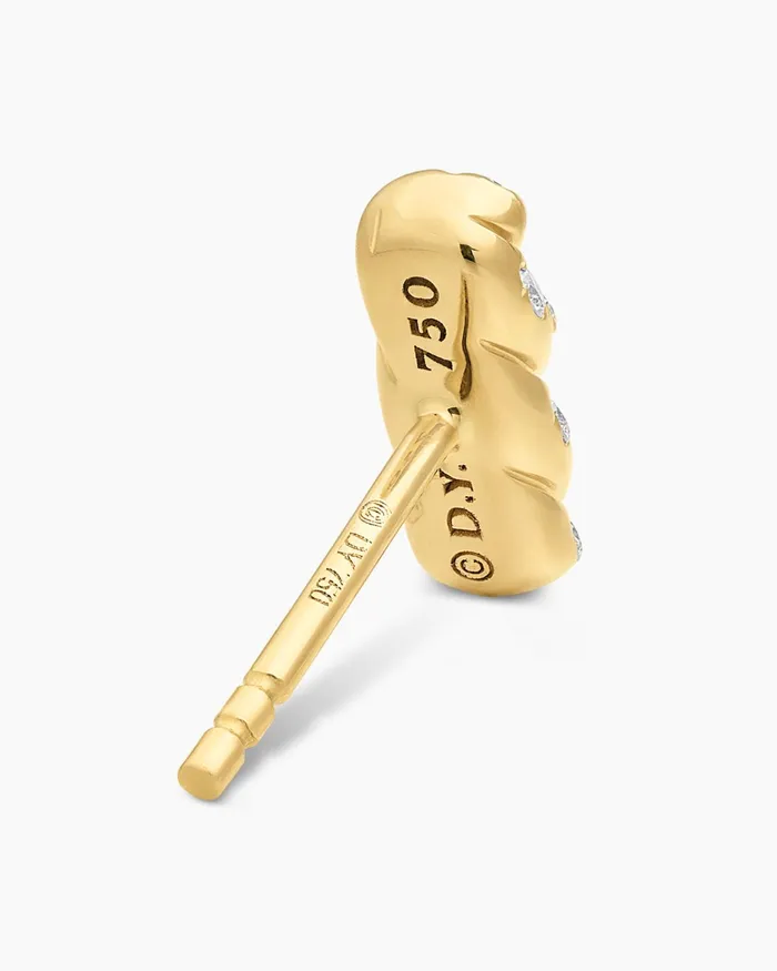 Cable Collectibles Bar Stud Earrings In 18K Yellow Gold With Diamonds 9mm Women David Yurman Stud