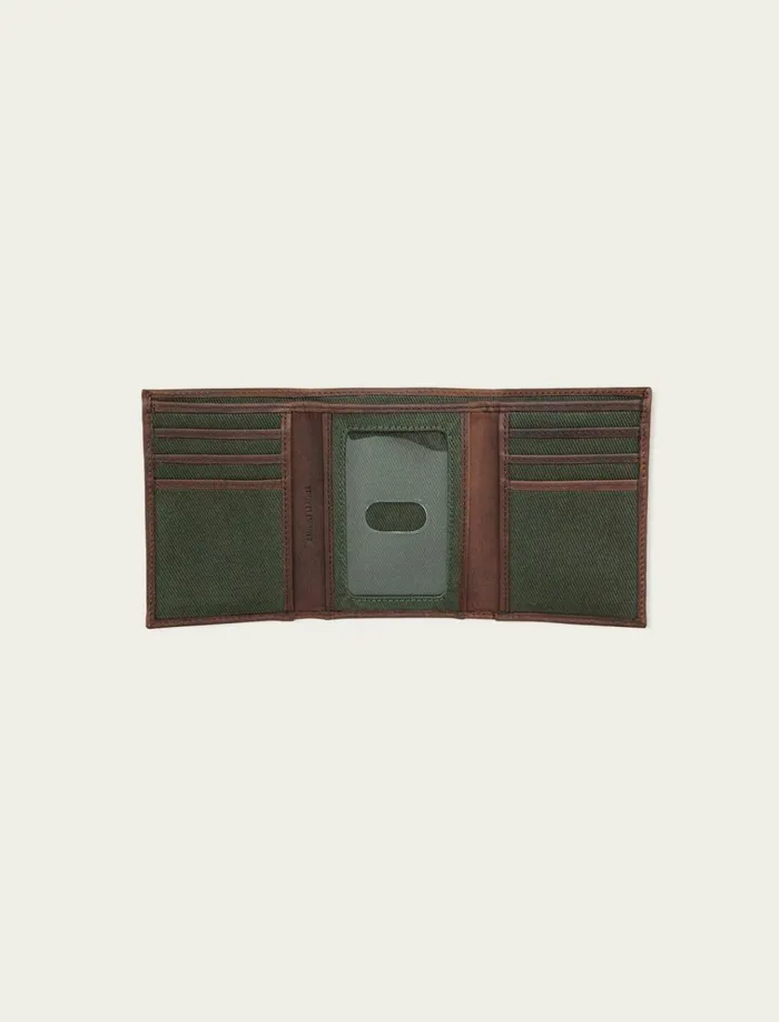 Canvas With Leather Trim Trifold Wallet Light Green Men Lucky Brand Bags and Wallets