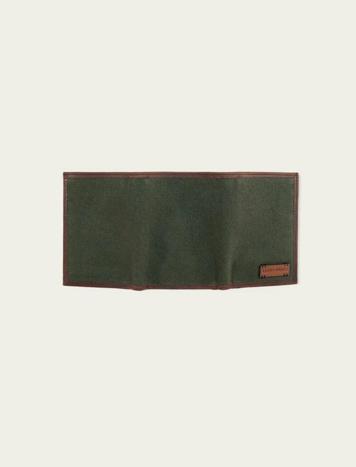 Canvas With Leather Trim Trifold Wallet Light Green Men Lucky Brand Bags and Wallets