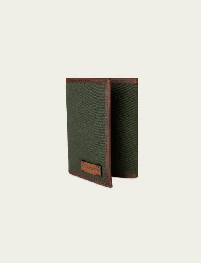 Canvas With Leather Trim Trifold Wallet Light Green Men Lucky Brand Bags and Wallets