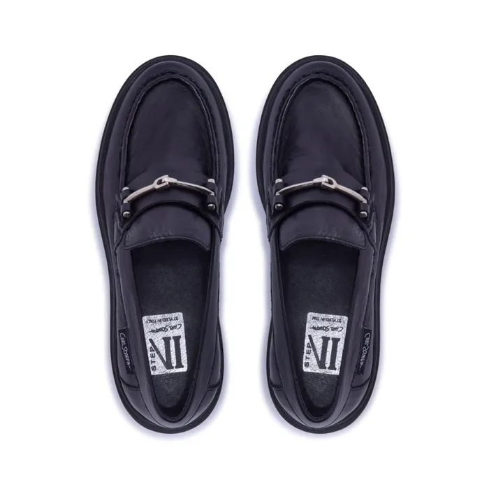 Carl Scarpa Alsenso Black Leather Loafers Women Bestselling