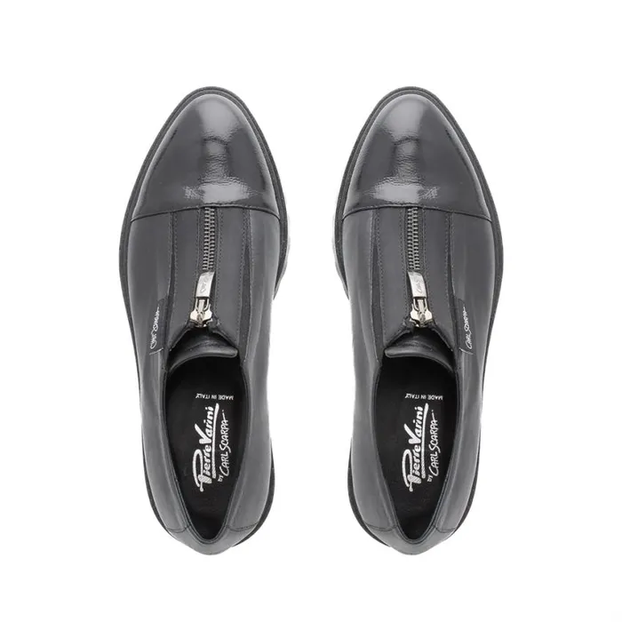 Carl Scarpa Ash Black Italian Leather Platform Loafers Women Bestselling