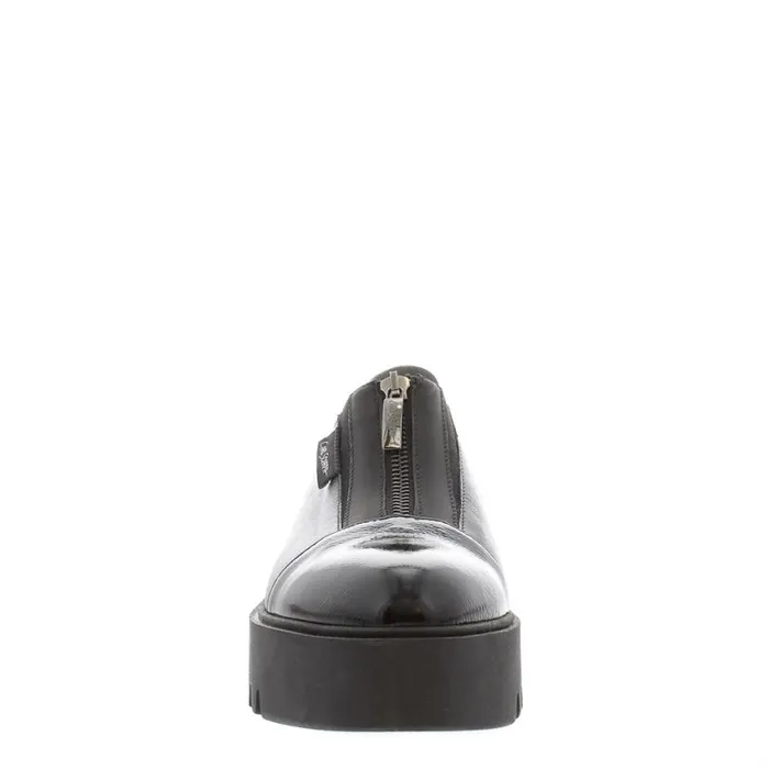 Carl Scarpa Ash Black Italian Leather Platform Loafers Women Bestselling
