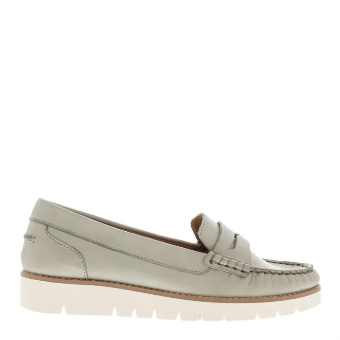 Carl Scarpa Carl Scarpa Lucentia Grey Leather Wedge Loafers Women Bestselling