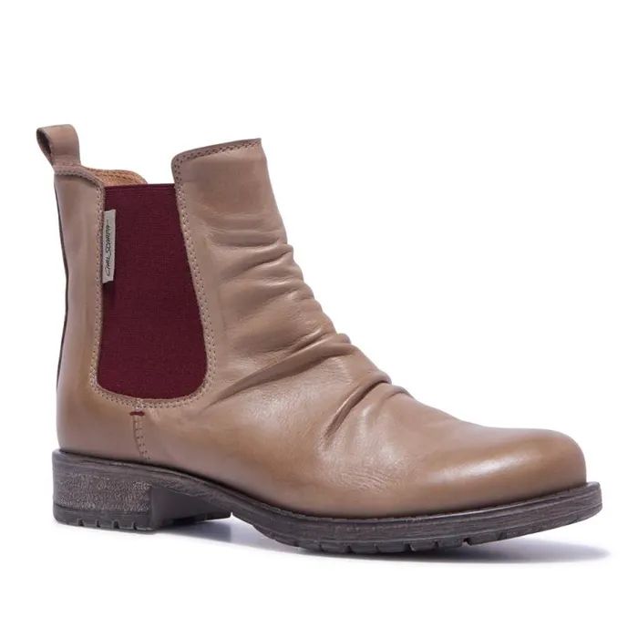 Carl Scarpa Cavalina Taupe Leather Ankle Boots Women Leather Ankle Boots