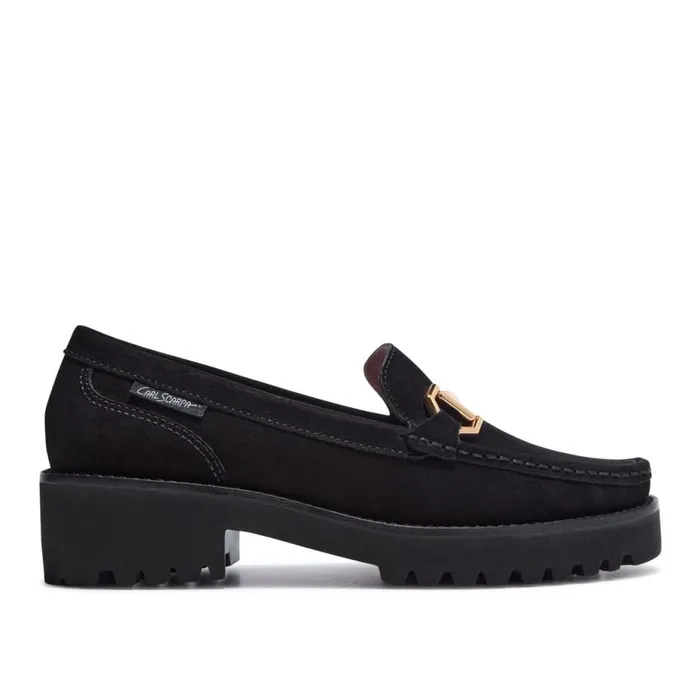Carl Scarpa Etana Black Suede Loafers Women Suede Loafers