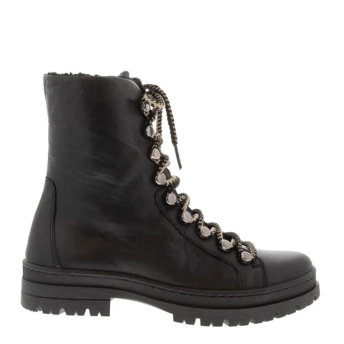 Carl Scarpa Granada Black Leather Lace Up Ankle Boots Women Leather Ankle Boots
