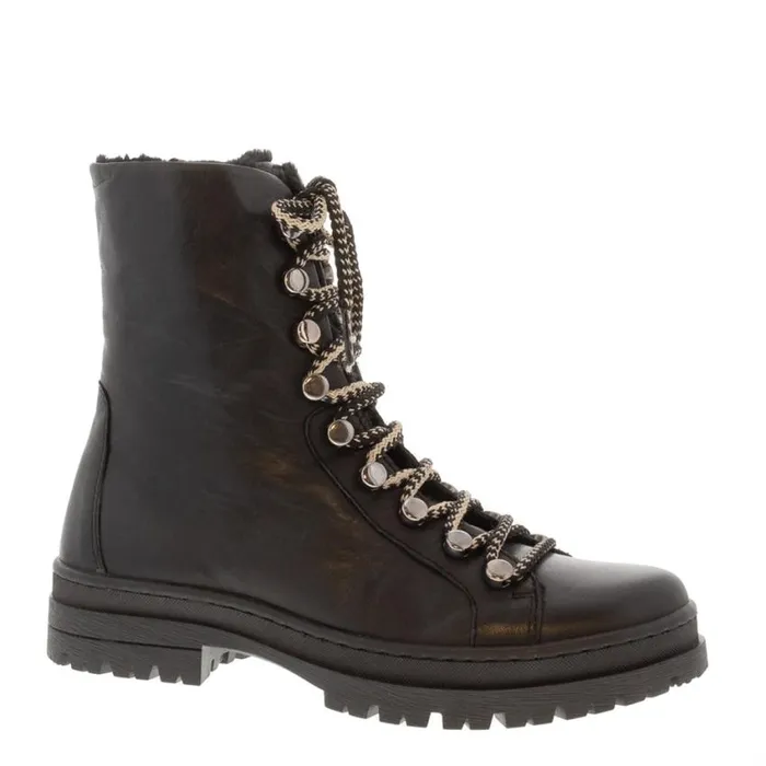 Carl Scarpa Granada Black Leather Lace Up Ankle Boots Women Leather Ankle Boots