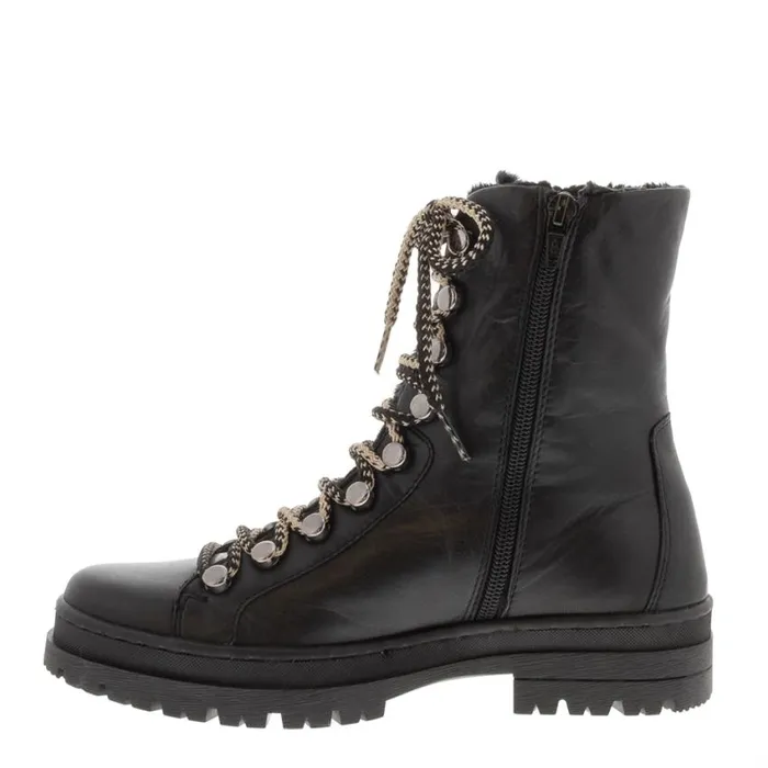Carl Scarpa Granada Black Leather Lace Up Ankle Boots Women Leather Ankle Boots