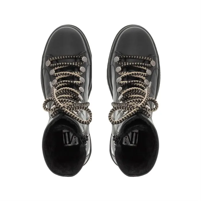 Carl Scarpa Granada Black Leather Lace Up Ankle Boots Women Leather Ankle Boots
