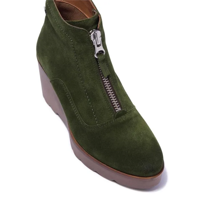 Carl Scarpa Kelania Green Suede Ankle Boots Women Suede Ankle Boots
