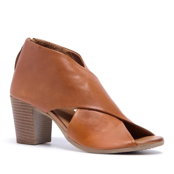 Carl Scarpa Piacere Tan Leather Crossover Sandals Women Sandals