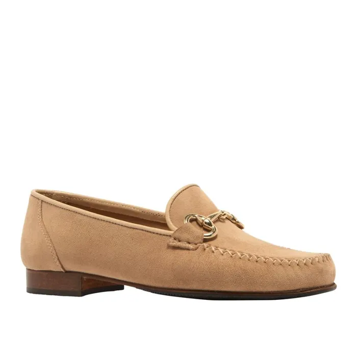 Carl Scarpa Rochette Taupe Suede Snaffle Loafers Women Bestselling