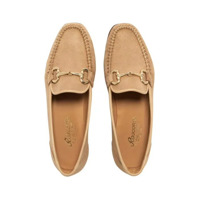 Carl Scarpa Rochette Taupe Suede Snaffle Loafers Women Bestselling