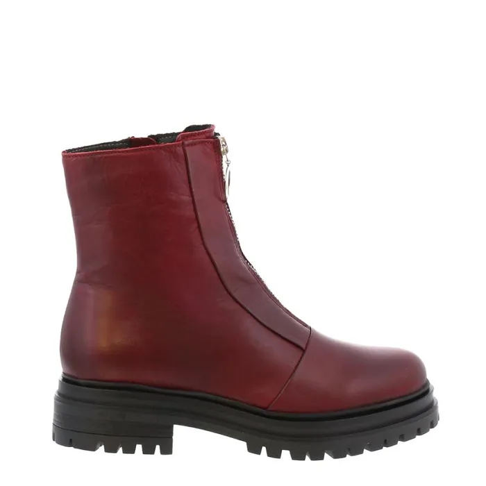 Carl Scarpa Savita Burgundy ZipUp Leather Ankle Boots Women Leather Ankle Boots