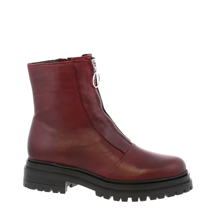 Carl Scarpa Savita Burgundy ZipUp Leather Ankle Boots Women Leather Ankle Boots