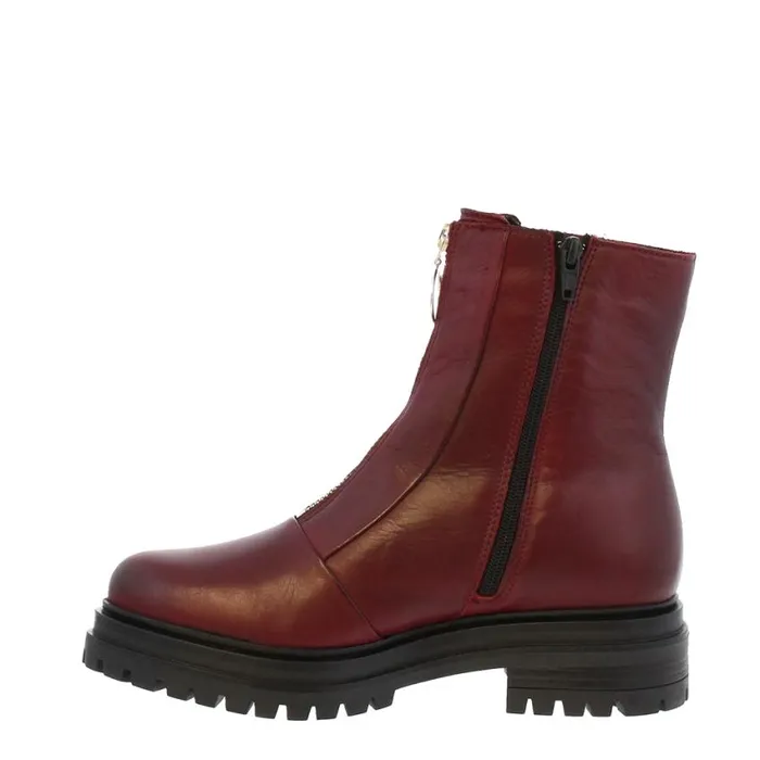 Carl Scarpa Savita Burgundy ZipUp Leather Ankle Boots Women Leather Ankle Boots