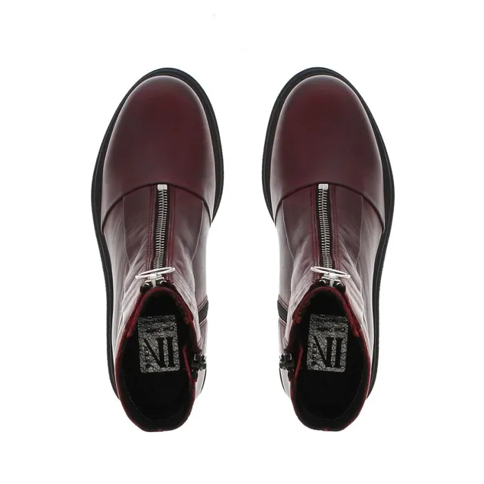 Carl Scarpa Savita Burgundy ZipUp Leather Ankle Boots Women Leather Ankle Boots