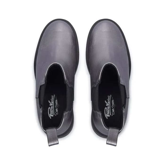 Carl Scarpa Zennie Pewter Leather Ankle Boots Women Leather Ankle Boots