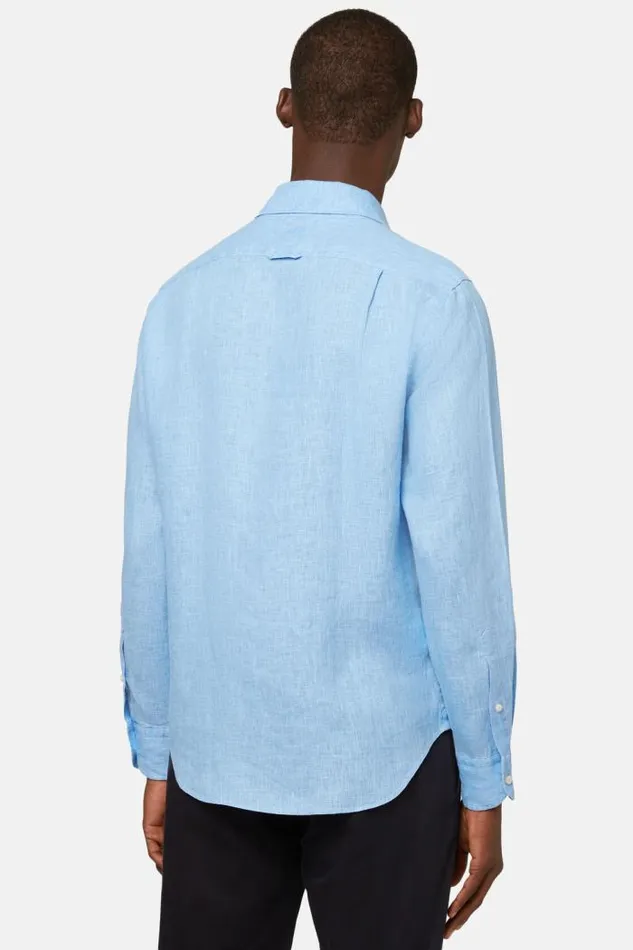 Casual Shirts Men Boggi Milano Regular Fit Sky Blue Linen Shirt Light Blu Casual Shirts Men Boggi Milano Regular Fit Sky Blue Linen Shirt Light Blu