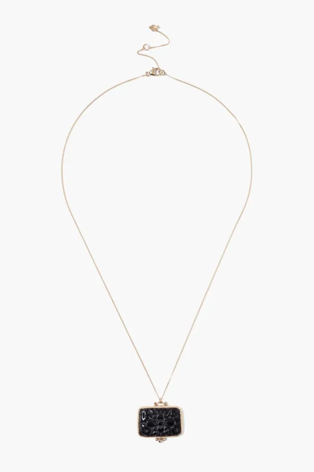 Chan Luu 14k Fine Women 14k Acacia Necklace Black Obsidian