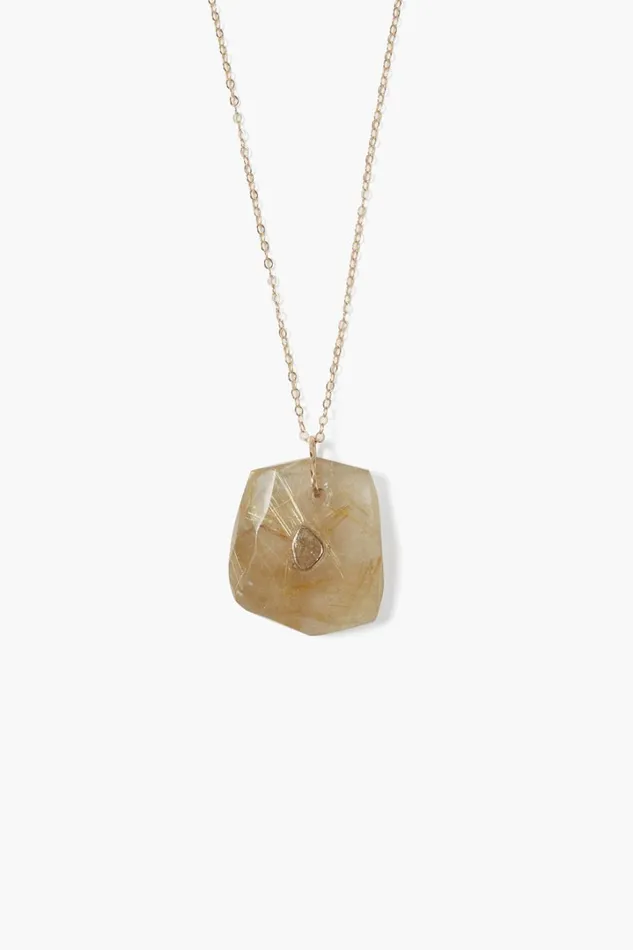 Chan Luu 14k Fine Women 14k River Necklace Rutilated Quartz
