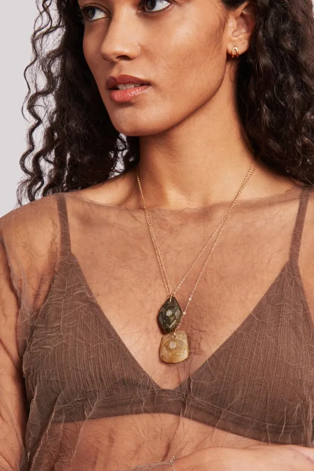 Chan Luu 14k Fine Women 14k River Necklace Rutilated Quartz