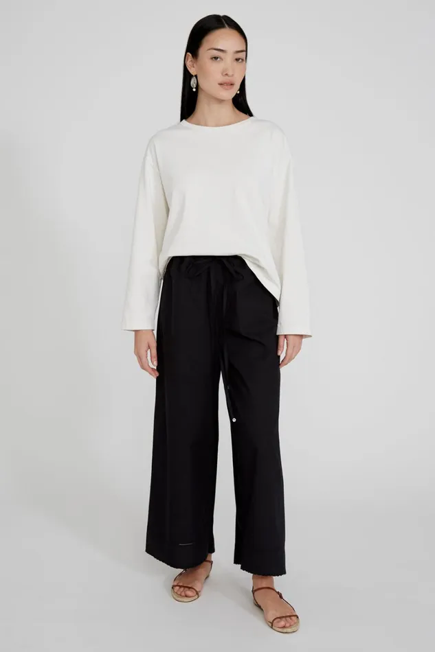 Chan Luu Bottoms Women Ramona Poplin Pant Caviar