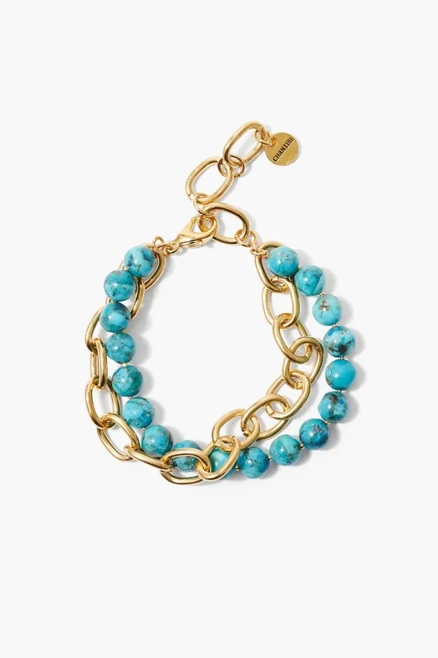 Chan Luu Bracelets Women Esme Chain Bracelet Turquoise