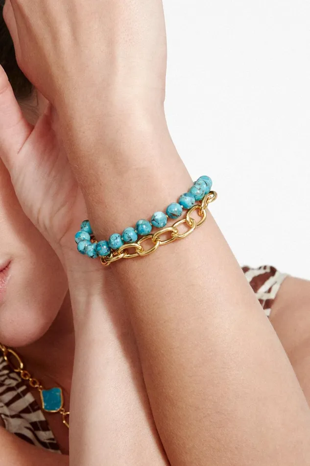 Chan Luu Bracelets Women Esme Chain Bracelet Turquoise