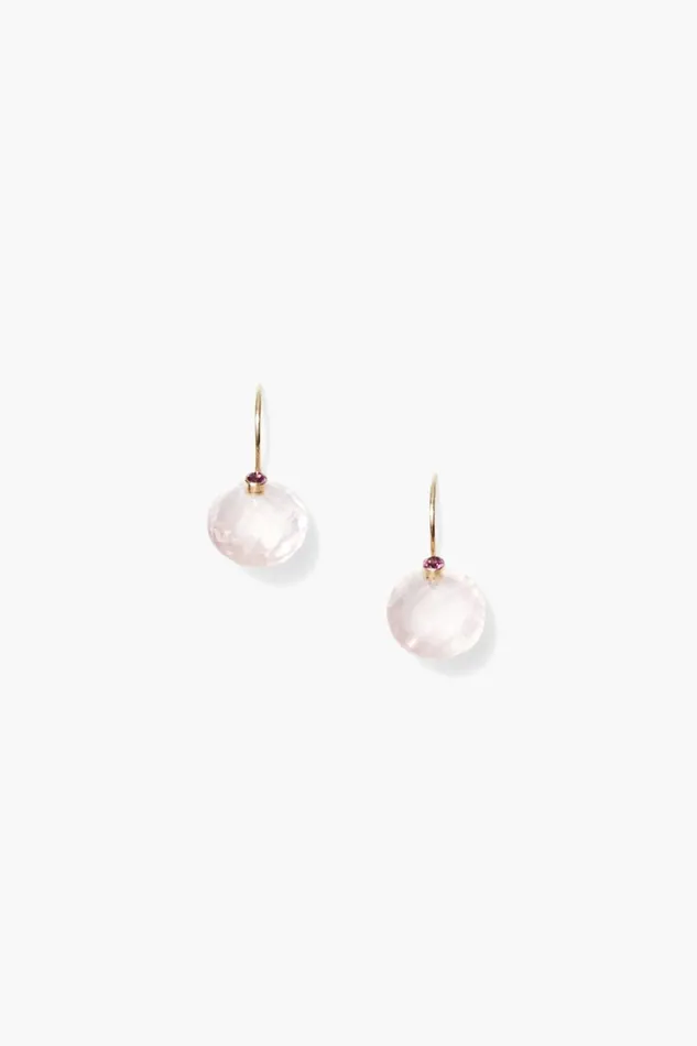 Chan Luu Earrings Women 14k Pomelo Earrings Rose Quartz