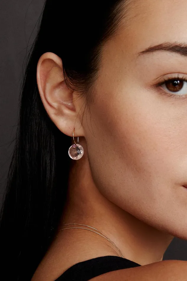 Chan Luu Earrings Women 14k Pomelo Earrings Rose Quartz