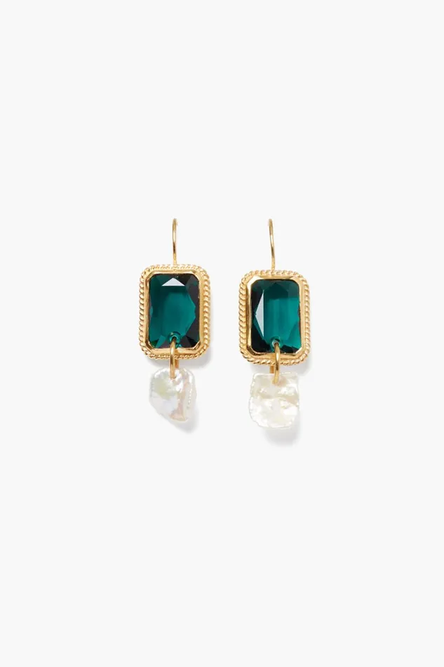 Chan Luu Earrings Women Geneva Drop Earrings Emerald