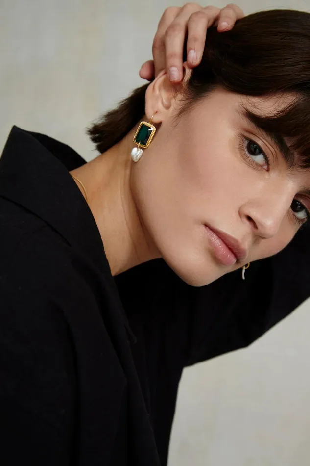 Chan Luu Earrings Women Geneva Drop Earrings Emerald