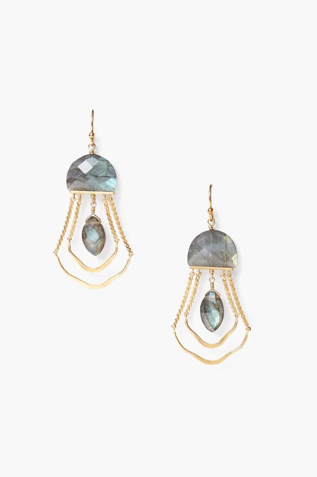 Chan Luu Earrings Women Labradorite Luna Chandelier Earrings
