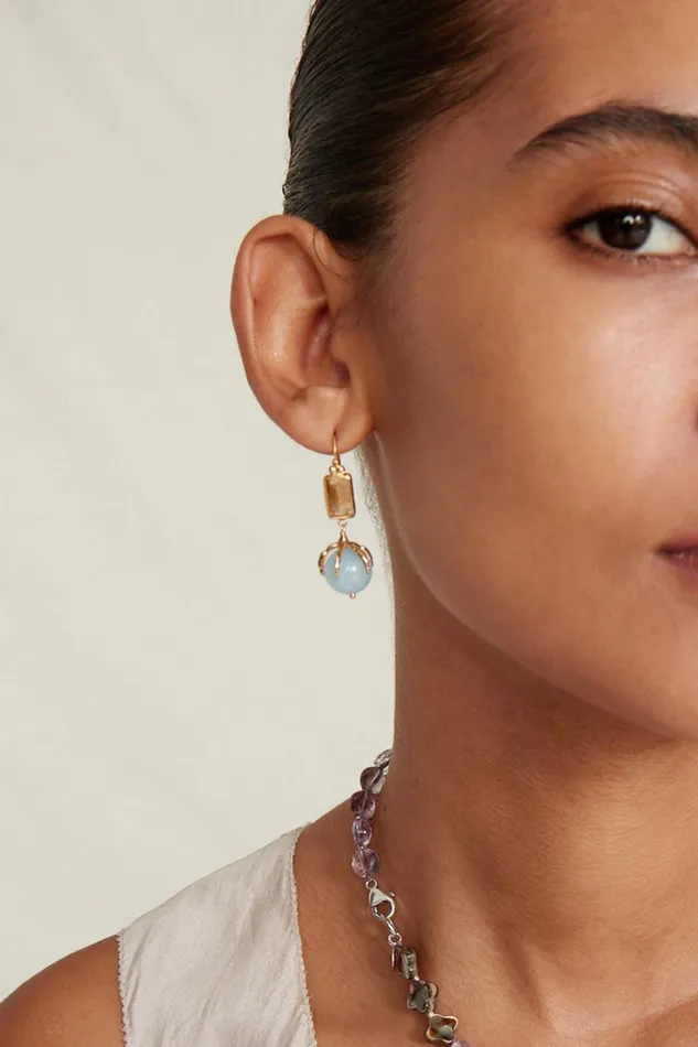 Chan Luu Earrings Women Lark Drop Earrings Citrine Mix