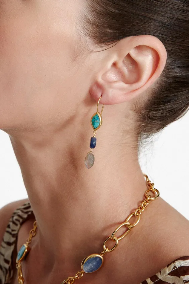 Chan Luu Earrings Women Sabine Earrings Turquoise Mix