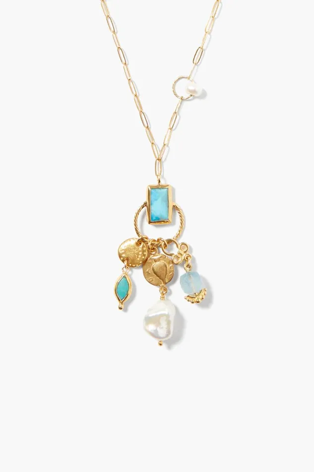 Chan Luu Necklaces Women Halo Charm Necklace Turquoise Mix