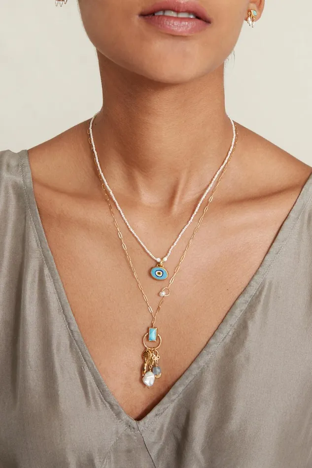 Chan Luu Necklaces Women Halo Charm Necklace Turquoise Mix