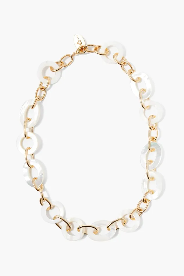 Chan Luu Necklaces Women Mariner Chain Link Necklace White MOP