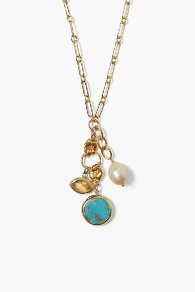 Chan Luu Necklaces Women Sardinia Charm Necklace Turquoise