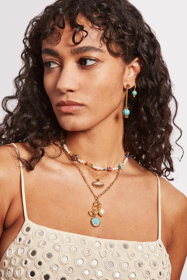 Chan Luu Necklaces Women Sardinia Charm Necklace Turquoise