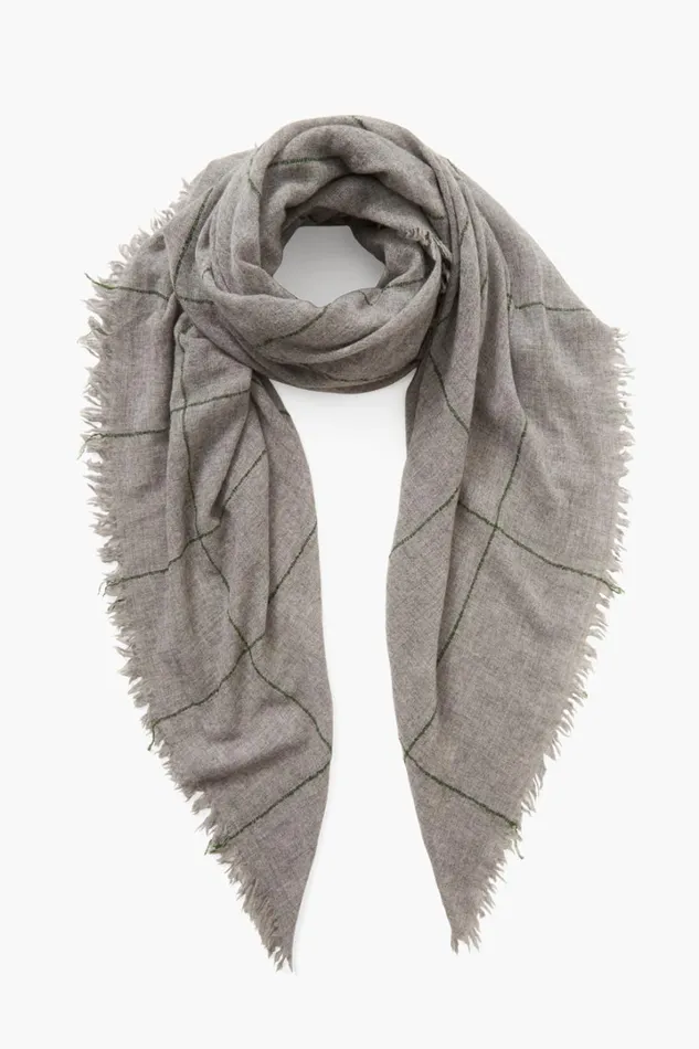 Chan Luu Scarves Women 100 Cashmere Scarf Greener Pastures Windowpane
