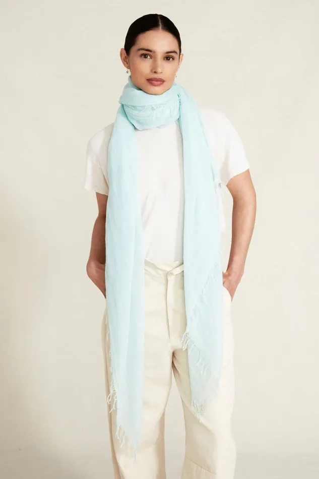 Chan Luu Scarves Women Cashmere And Silk Scarf Aqua Blue