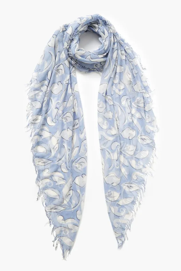 Chan Luu Scarves Women Cashmere And Silk Scarf Blue Ivy