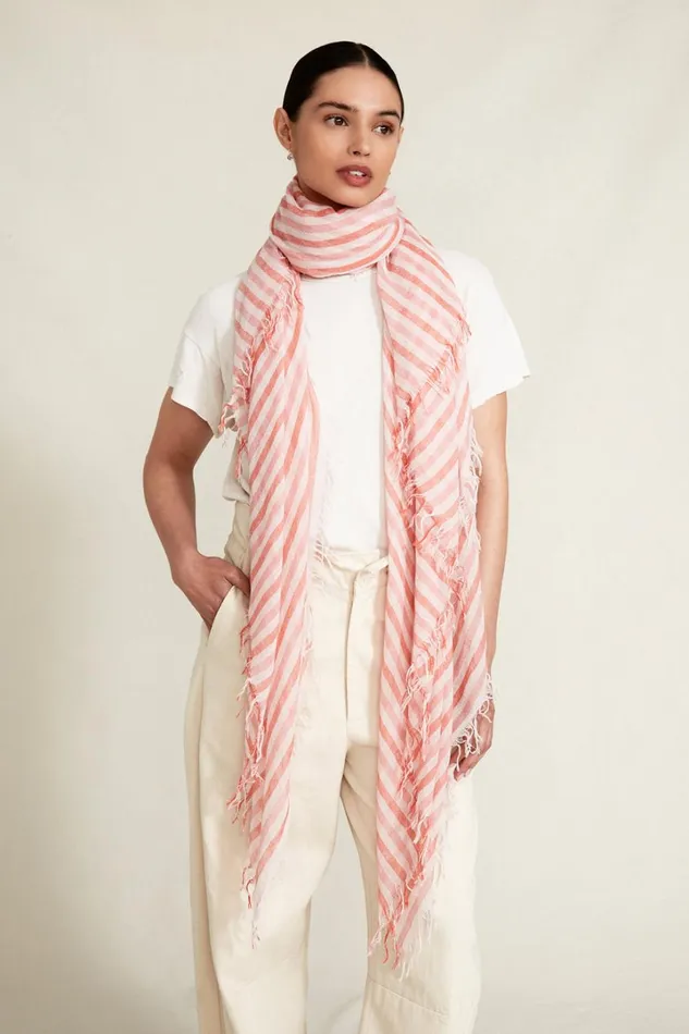 Chan Luu Scarves Women Cashmere And Silk Scarf Mauve Chalk Linea